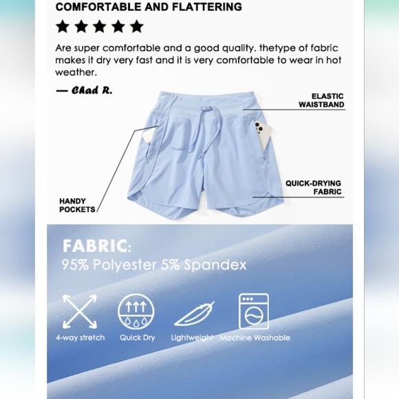 Willit Women's 7" Athletic Running Shorts Long Workout Hiking Shorts - Picture 11 of 14